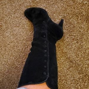 Black suede boots